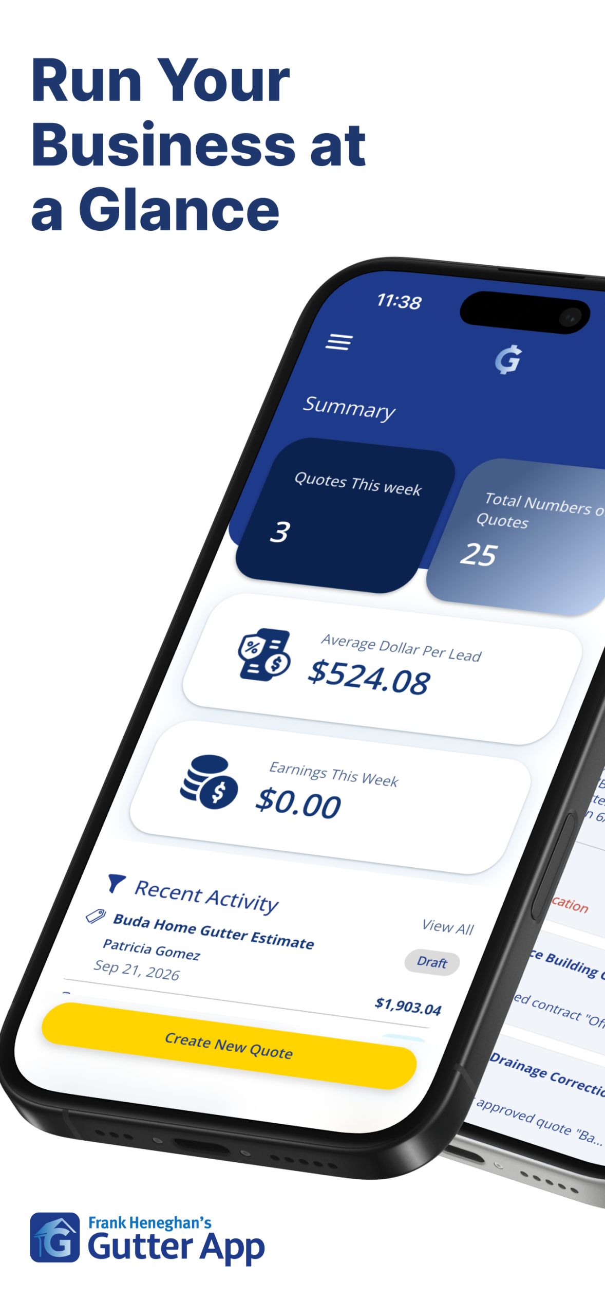 Run your business at a glance with GutterApp