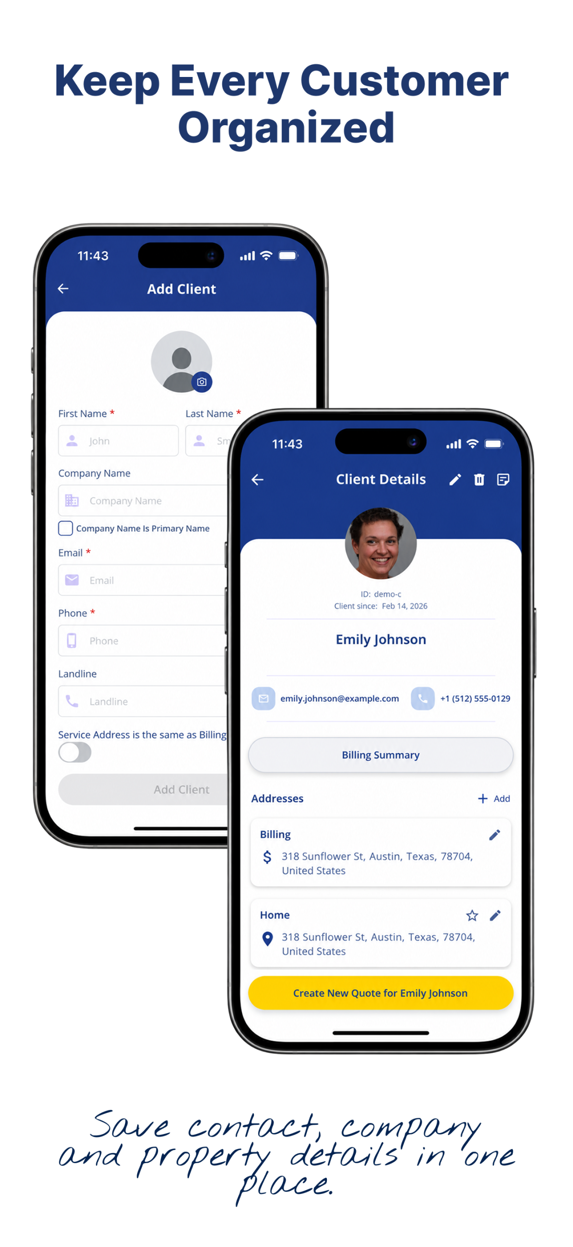 Keep every customer organized