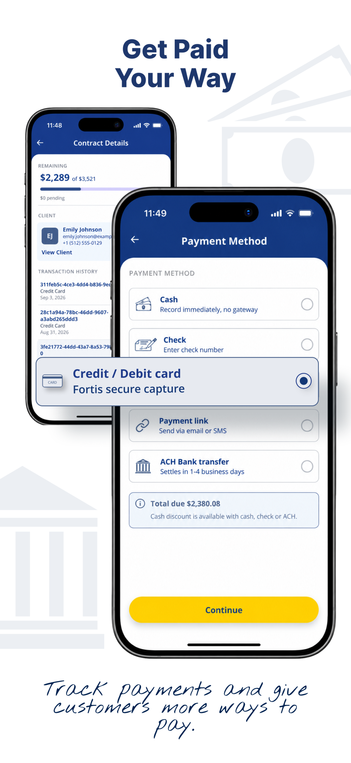 GutterApp payment methods